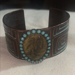 Turquoise and Copper Cuff Bracelet